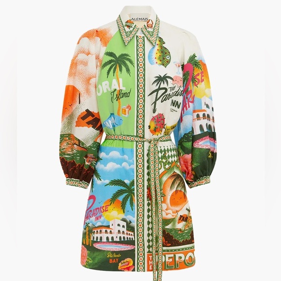 ALEMAIS Paradiso Printed Linen Mini Dress - Picture 5 of 14